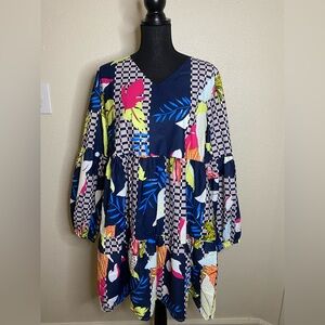 Amazon Women's Colorful Patchwork Mini Dress